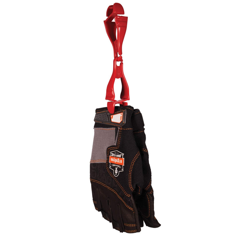 Ergodyne Squids 3400 Glove Clip Holder with Dual Clips, 6-Pack, Red