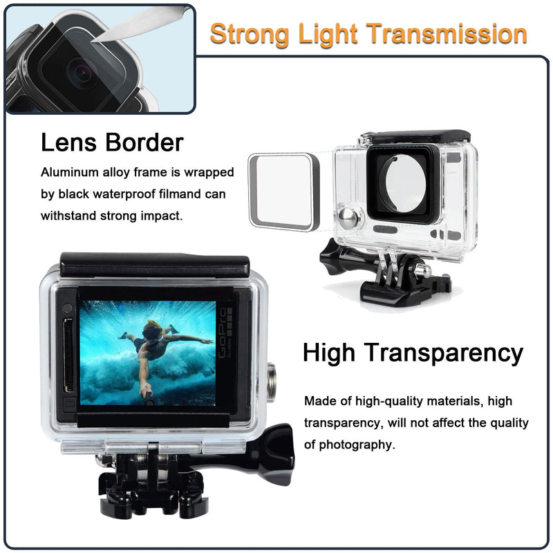 Waterproof Housing Case for GoPro Hero 4 3 Plus, Protective Underwater Dive Shell with Bracket for Go Pro Hero4 3+ Action Camera Accessories Kit