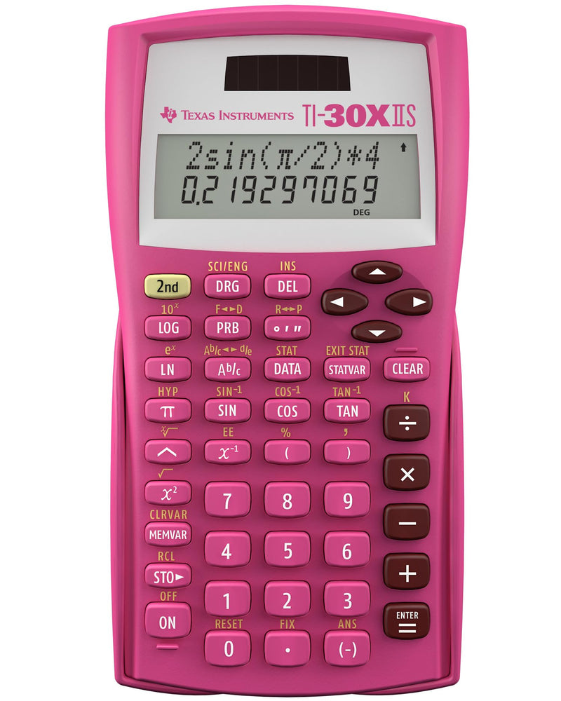 Texas Instruments TI-30X IIS 2-Line Scientific Calculator, Pink