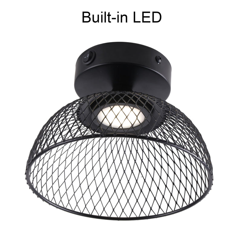 12V RV Interior Pendant Light - Flush Mount Metallic Fixture with On/Off Switch & Metal Shade and in-Built LED for Motorhome Camper Trailer