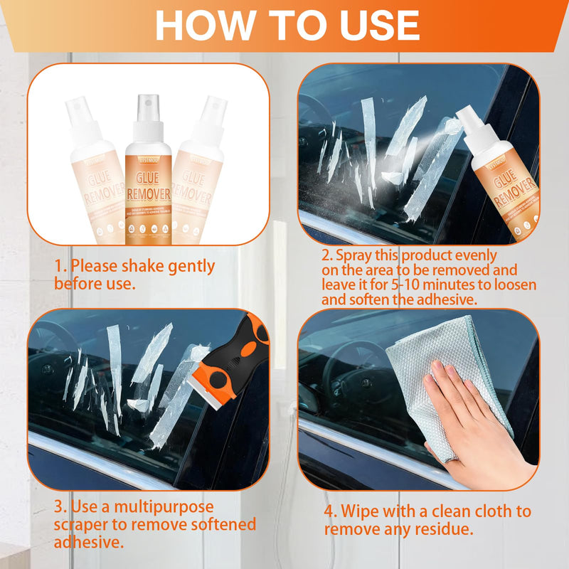 Sticker Remover, Adhesive Remover, Label Remover Spray 100 ml | Superglue remover, adhesive residue remover car, quickly removes stubborn adhesive residue, removes stubborn residue