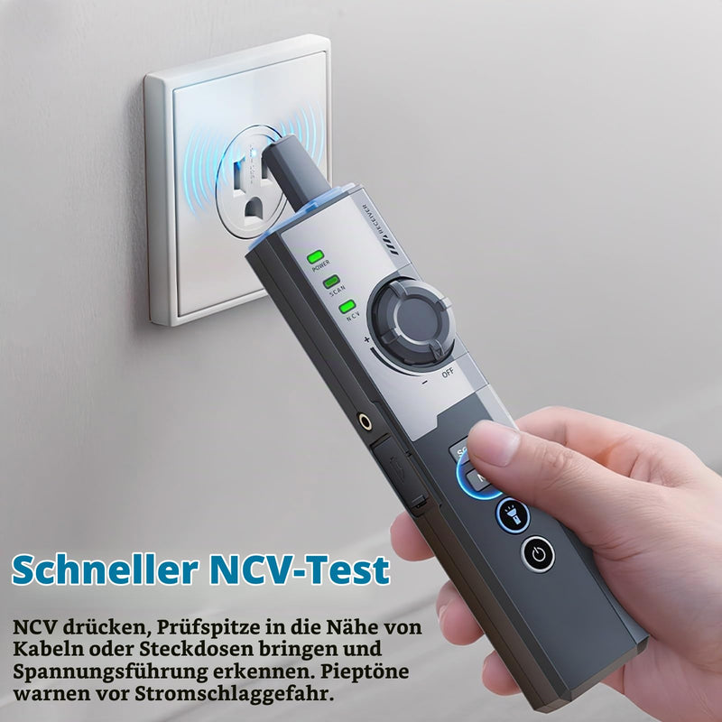 Network Tester, Network Tester, Cable Network Cable Tester, Interference-free PoE Cable Test, Crimp Test, Cable Speed, Port Flashing Detection, NCV Contactless Detection (LPM-10A)