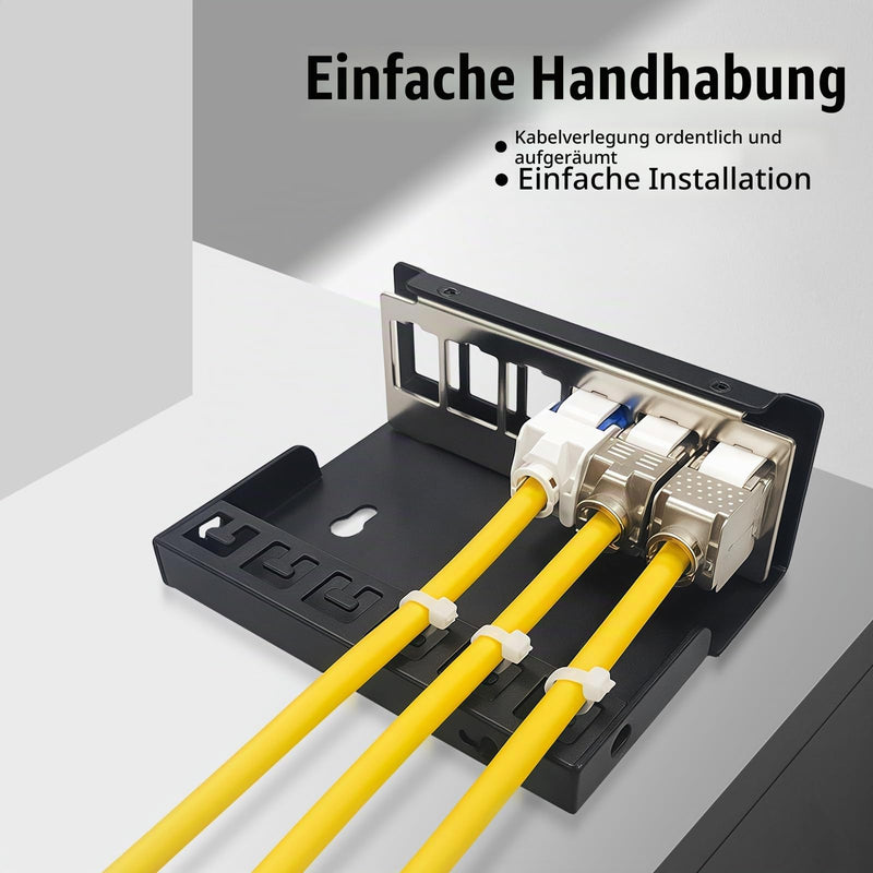 6 Port Patch Panel Patch Panel for 14.9 mm x 17 mm Keystone Module Compatible with Ethernet LAN RJ45 Coaxial Connector BNC F Connector Antenna Connector RJ-11 RCA Jack USB Toslink HDMI Black 6 Port