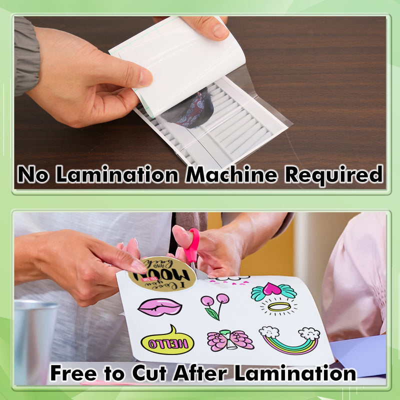 Koala Self Adhesive Laminating Sheets - 9 x 12 Inch Clear Laminate Sheets for Stickers, Photos - 5 Sheets, No Machine Needed 9"x12"