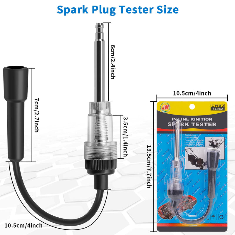 Inline Spark Tester Engine Ignition - SAN AUSTIN Small Engine Plug Ignition Straight Boot Tester Light, Spark Plug Coil Diagnostic Detector Tool (1 Pack) 1 Pack