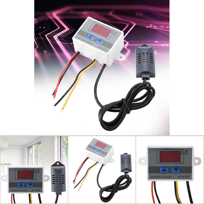 Walfront High Accuracy XH-W3005 Humidity Humidistat Controller Sensor 12V/24V/220V Digital Hygrometer Switch Controller 0~99% RH(220V) 220V
