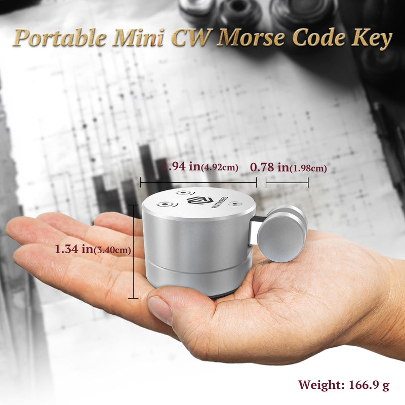 Putikeeg Mini Morse Code Key - CW Dual Paddle with Magnetic Base, Magnetic Return Paddles Morse Lambic Key for Amateur Ham Radio (Silver) Silver