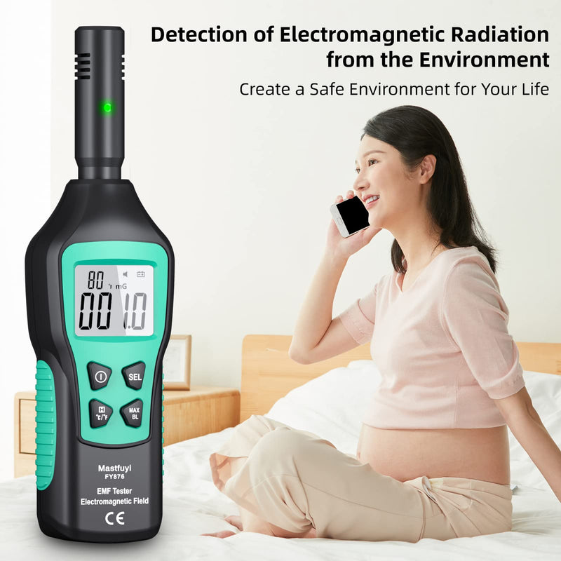 EMF Meters, Electromagnetic Radiation Detector, Digital LCD EMF Detector, EMF Tester for Ghost Hunting, Home, Office, Outdoor, Indicator Lights, Audible Alarm FY876