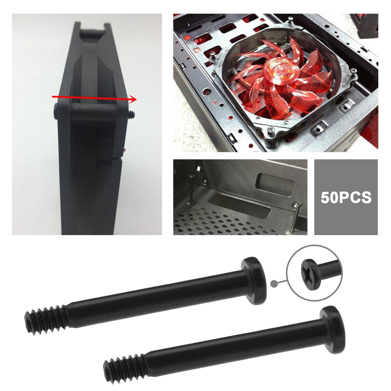 The Lord of the Tools 100PCS Computer Case Fan Screws Kit PC Fan Screws Housing Radiator Screws Computer Chassis Fan Components 50PCS #6-32x30mm & 50PCS M5x10mm Black