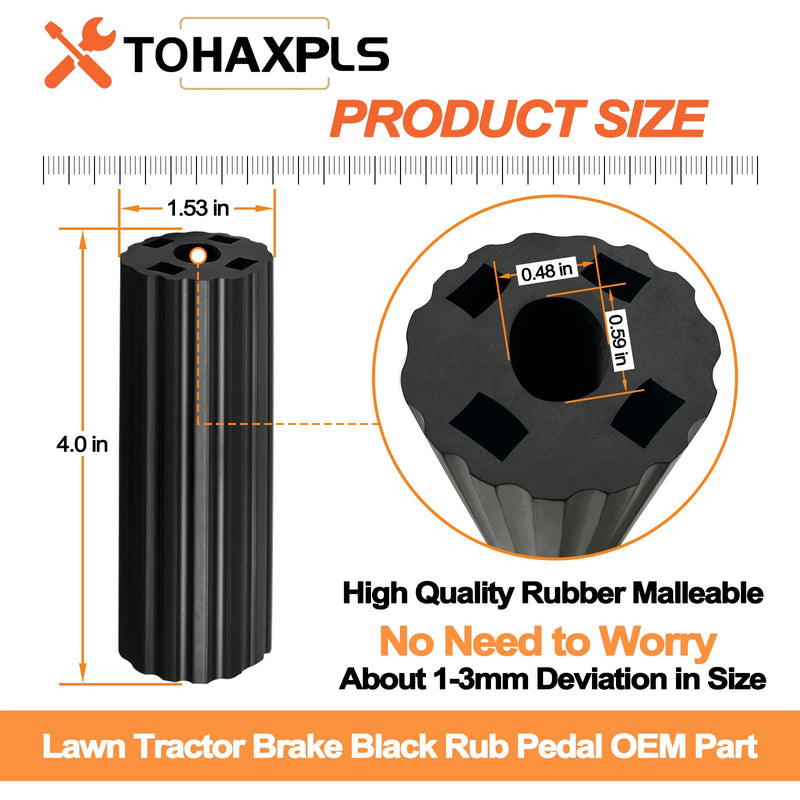 1727261SM Pedal - Brake Rubber Replacement Lawn Tractor Brake Pedal Pad Fits Various Briggs & Stratton Models (Black)