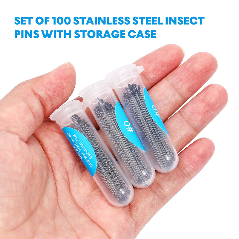 iplusmile Pack of 300 Stainless Steel Insect Specimen Entomology Dissection Butterfly Collections Needles for School 4X0. 05Cm 4X0.05CM