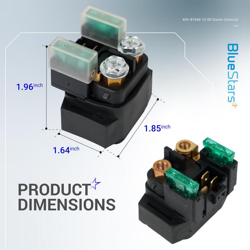 BlueStars Premium 4SV-81940-12-00 Starter Solenoid Relay - Fit for Yamaha YFM 350 400 450 660 ATV Models | 2002-2009 Raptor Grizzly Kodiak Wolverine Big Bear