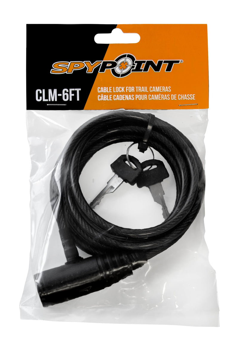 Spypoint CLM-6FT Six-Foot Long Trail Camera Coated Cable Lock Steel Cable Lock for securing Scouting Cameras Fits Most Trees and All Cameras Comes with Two Keys