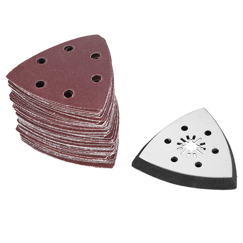 KIMISS Ferrex Sander Nextec Sander Head 61 Pieces 90 mm 6 Holes Triangle Sanding Pad Sand Paper Oscillating Polish Multi Tools