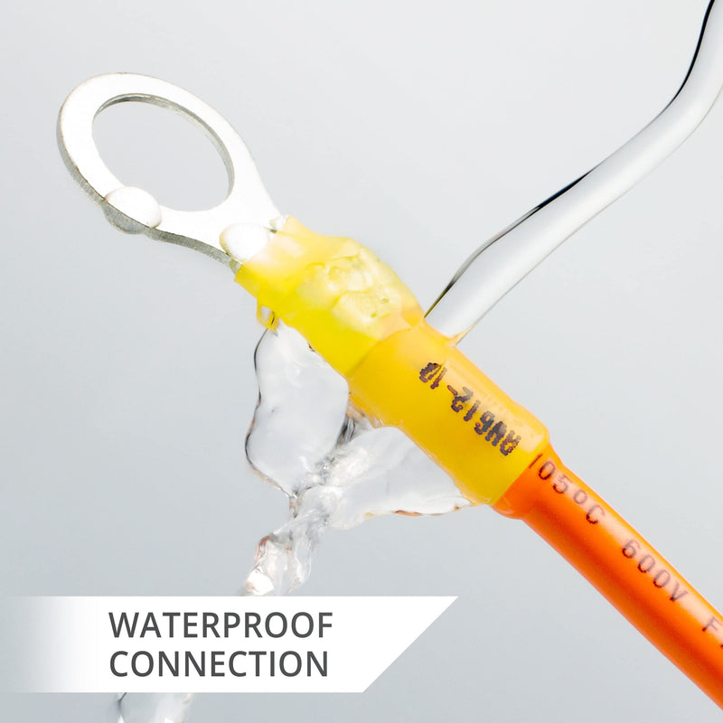 Wirefy Yellow ring cable lugs shrink connector M8 - solderless cable lugs assortment - ring cable lug crimp connector 4-6 mm² - 90 pieces 90 pieces. Yellow - M8 - 4 - 6 mm²