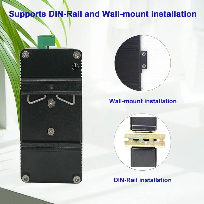 Hardened Industrial Gigabit Compact Ethernet Switch 10-Port 10/100/1000BASE-T RJ45 with auto-MDI/MDI-X Function 10/100Mbps Half/Full Duplex and 1000Mbps Full Duplex 12~48VDC Wide Range Power Input LNK-IMC010G