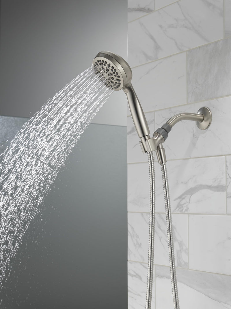 Delta Faucet 5-Setting Handheld Shower Head, Brushed Nickel Shower Head with Hose, Showerheads & Handheld Showers, Handheld Shower Heads, Detachable Shower Head 1.75 GPM, Brushed Nickel 75511SN Stainless