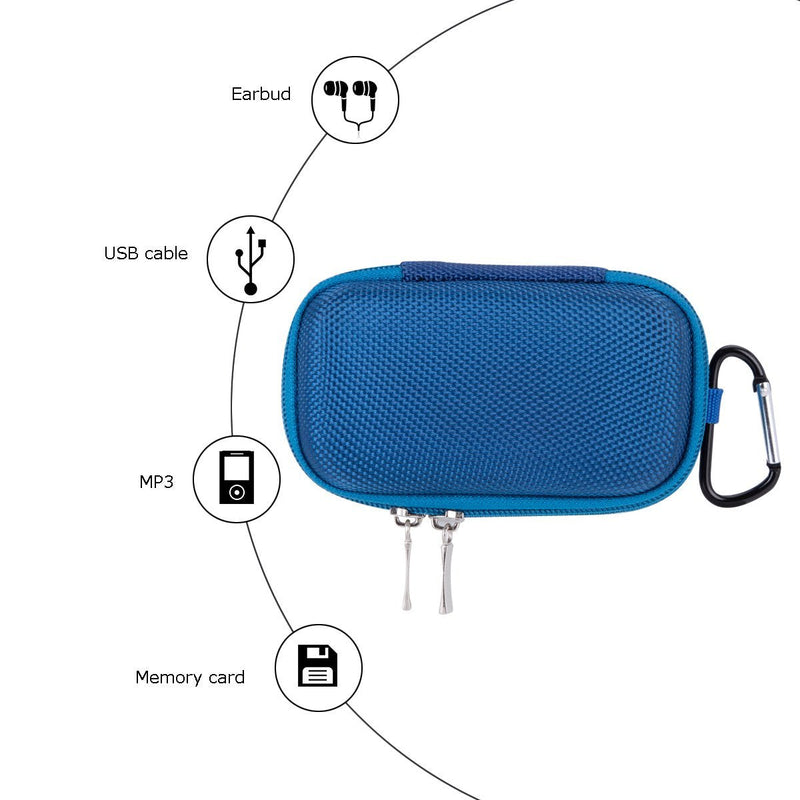 AGPTEK MP3 Player Case for 1.8inch MP3 Player, for DODOSOUL/for ZOOAOXO/for Hotechs./for MAJORITY/for Conrain/for Xidehuy/for AiMoonsa/for Xidehuy/for Dyzeryk/for JOLIKE, with Metal Carabiner Clip For 1.8'' MP3 Player Blue