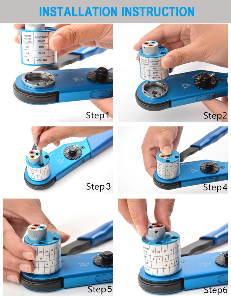 JRready TH343 Turret Head Match AS22520/1-01 series Crimping Tool NEW-ASF1 Crimper,Customized series positioner for DEUTSCH Contacts TH343 M22520/1-18