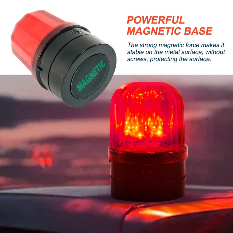 6" Flashing Light, Red LED Strobe Beacon Light with Magnetic Base for Vehicle Forklift Truck Tractor Golf Carts UTV Car Bus and Club Party Show Bar(Red,1 Pack 1 Pack