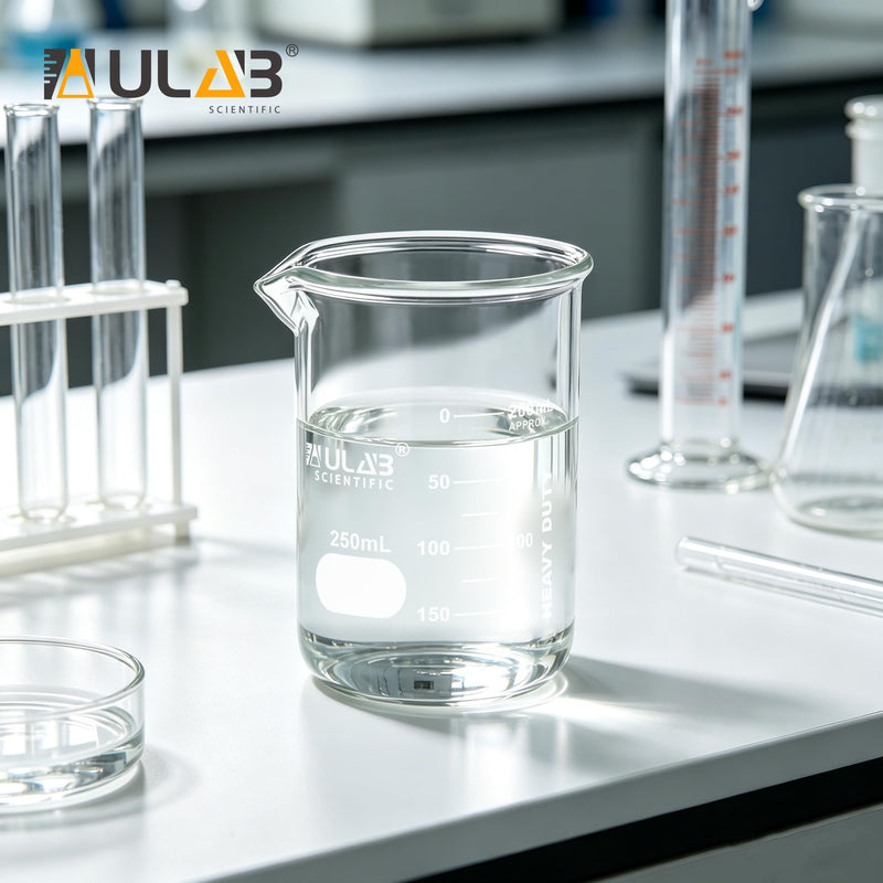ULAB Scientific Glass Beakers Shot Glass, Vol. 50ml, 3.3 Borosilicate Griffin Low Form with Printed Graduation, Pack of 12, UBG1013 Vol.50ml,Pack of 12