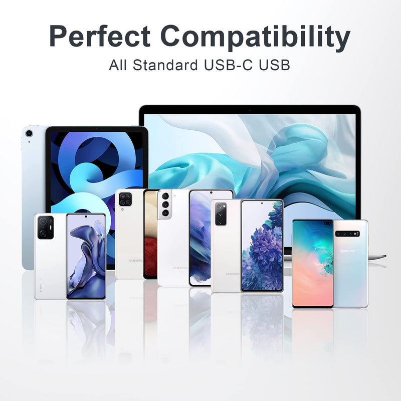 RAVIAD USB C Cable [2Pack 2M] 3.1A Charging Cable USB C Fast Charging Cable Nylon USB C Charging Cable for iPhone 15 Pro Max, Samsung Galaxy S24 S23 S22 S21 S20 Note 10, Huawei P60, Google Pixel, Sony Xperia XZ Gray