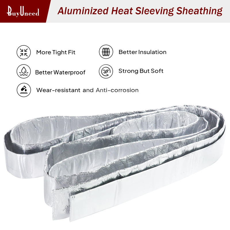 Car Aluminized Sleeving Heat Sheathing Roll - Heat Radiant and Prevent Vapor Lock Heat Shield for Brake Cable/Fuel Line/Spark Plug (3/8inch(I.D. Wide) - 72'') 3/8inch(I.D. Wide) - 72''