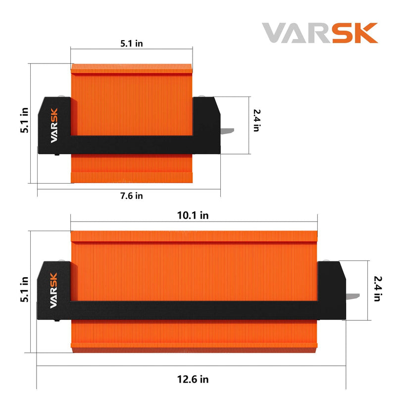 VARSK Contour Gauge Profile Tool with Light 5+10 Inch - Super Duplicator Shape and Outline Tool, Gifts for Men Dad Him, Cool Gadgets for Men DIY Handyman, Home Improvement Measuring Woodworking Tools