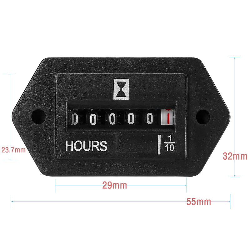 Mechanical Engine Hour Meter AC 110V 120V 220V 230V for Air Compressor Golf Cart Club House Generator ATV Chainsaw Tiller Chipper