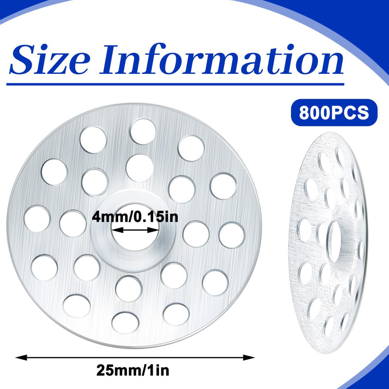 800 Pcs 1 Inch Plaster Wall Repair Washers Zinc Metal Washer for Screws Profile Flat Ceiling Repair Rings Plaster Buttons for Wall Ceiling Drywall Hole Fixing 800