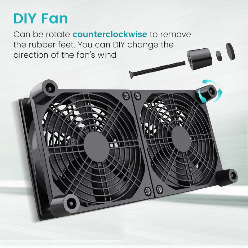 Wathai 240mm Router Cooling Fan for Computer Cooler Small Box 5V USB | USB Powered Multi Speed Electronics Cooling Pad, Modem Receiver TV Box Amplifier Receiver Stand, Small Computer Fans 240mm USB fan