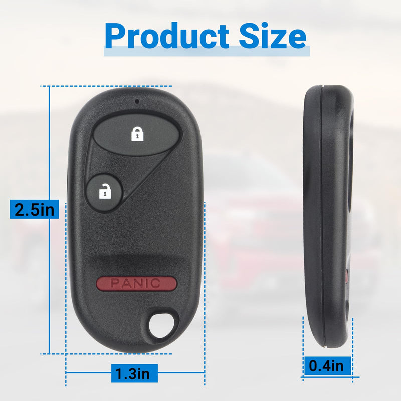 Key Fob Replacement Compatible with 2001-2005 Honda Civic DX EX LX/ 2003-2007 Honda Pilot NHVWB1U523 Keyless Entry Remote Control NHVWB1U521 (2-Pack)