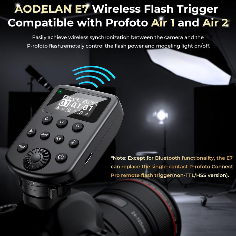 AODELAN Wireless Flash Trigger Compatible with Profoto Air1 and Air2, for Canon, for Sony, for Nikon, for Olympus,for Fujifilm Cameras 650FT Remote Control 100 Channels 6 Groups,Replaces Connect Pro
