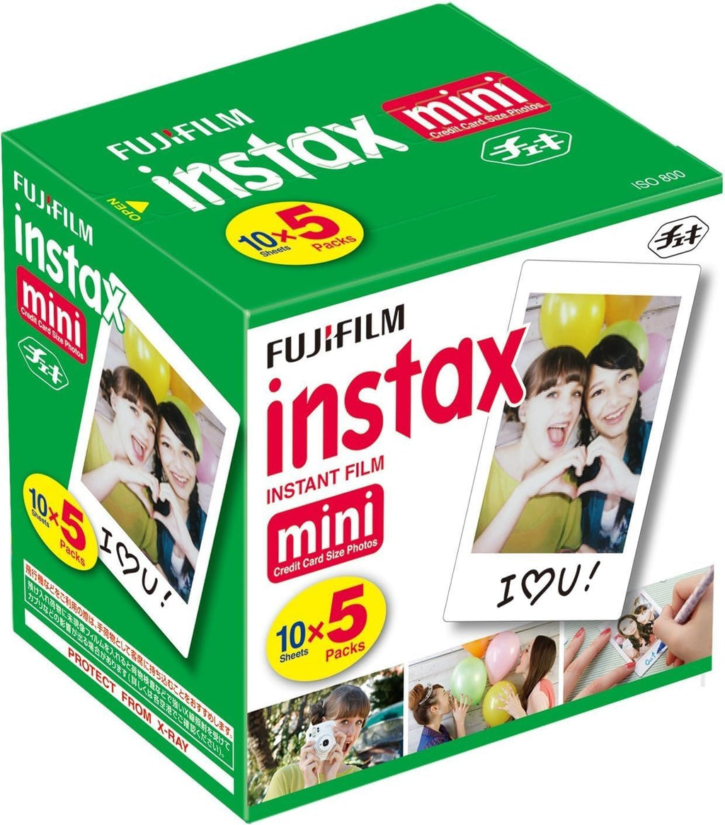 Fujifilm Instax Mini Instant Film, 10 Sheets×5 Pack(Total 50 Shoots)