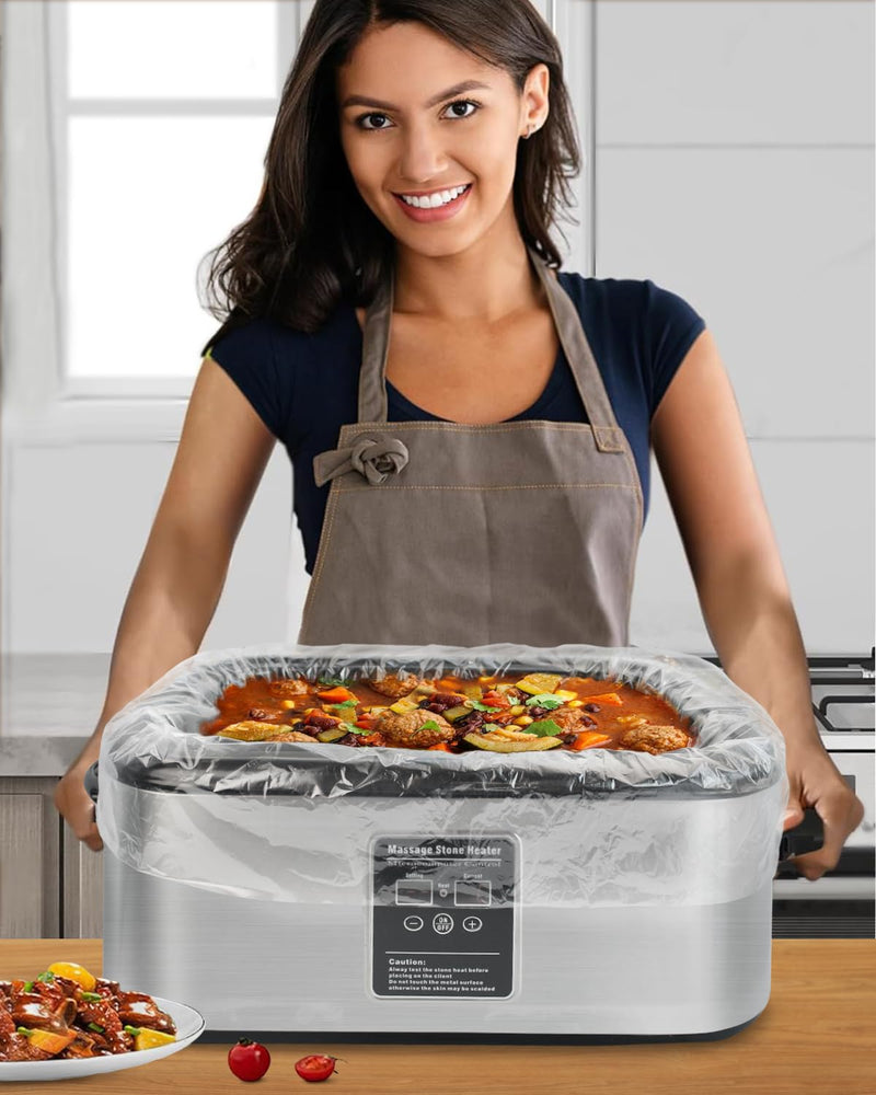 Electric Roaster Liners 24 Count, Disposable Plastic Cooking Bags for 16, 18, 22 Quart Roasters, Size 18 x 34 Inches 24-Pack