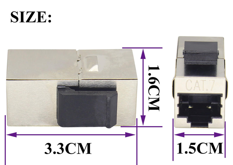 CAT7 Ethernet Panel Coupler RJ45 Keystone Female Coupler Shielded High-Speed Ethernet Wiring Board Connection,for Computers,Monitor Compatible with CAT7/Cat6/Cat5 Plug-in Cables.(10Pack/CAT7) 10