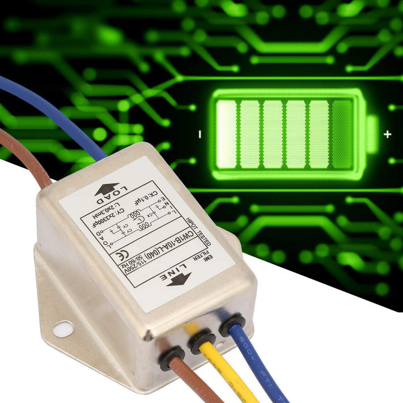 125/250V 10A EMI Power Filter CW1B-10A-L (040) Single Phase Filter EMI Filter with Wire