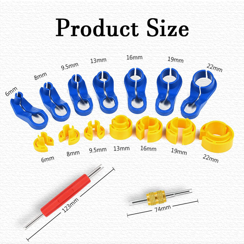 AC Fuel Line Disconnect Tool Set, Fuel Line Removal Tool Includes 1/4, 5/16, 3/8, 1/2, 5/8, 3/4, 7/8Inch Quick Disconnect Tool Kit for Automotive AC Fuel Line and Transmission Oil Cooler