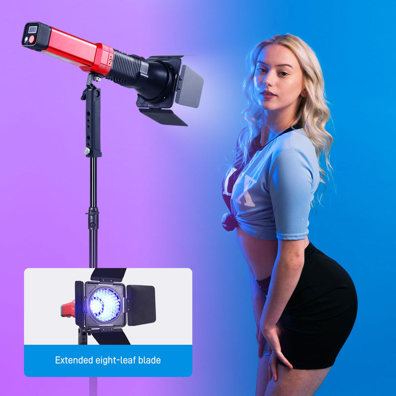 GVM Barn Door + Honeycomb Grid for PD60B PD60C PL60B PL60C Video Lights, Durable Metal Build, Adjustable Light Direction, Shape, Intensity, and Color for Photographers in Shape of Handheld Flashlight
