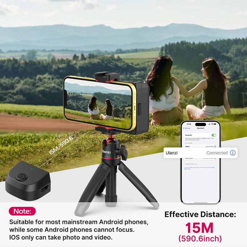 CG-02 Grip Holder for Smartphone Upgraded Phone Camera Grip w Remote Shutter Handheld Tripod Mount Fill Light Handheld Photography Accessories Compatible with iPhone 17 16 15 14 Pro Max etc CG-02
