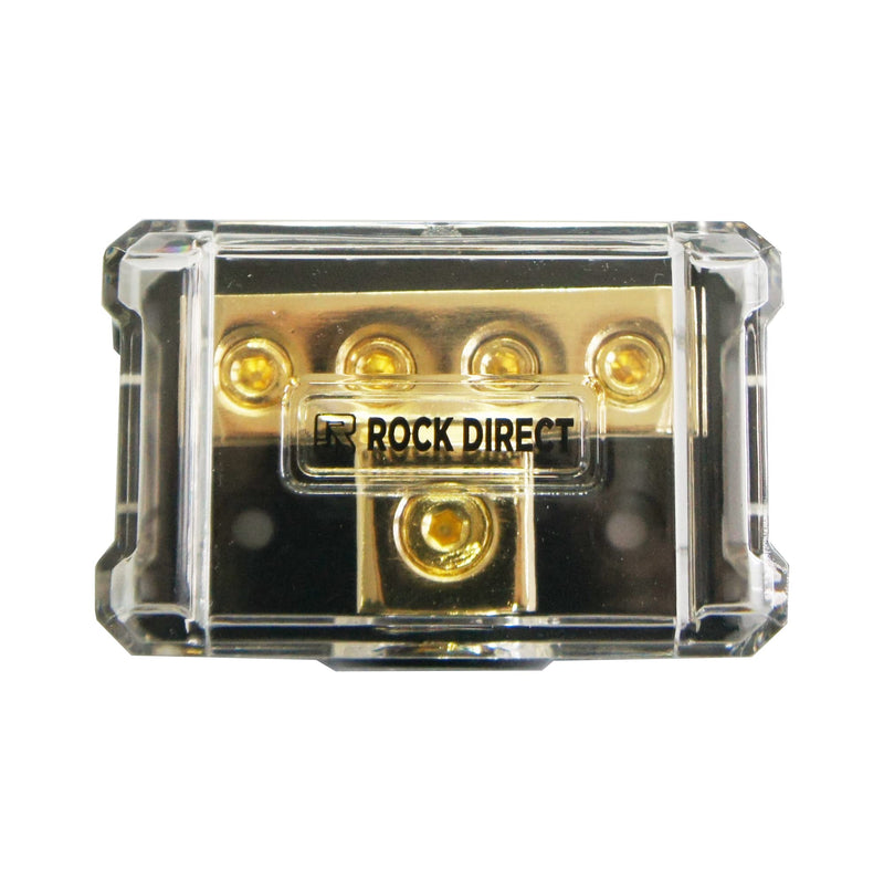 DB 4 Way Power Distribution Block, 0/2/4 AWG Gauge in, 4/8/10 Gauge Out, Car Audio Stereo Amp Distribution Connecting Block Ground Distributor Block for Car Audio Splitter （4 Way Out）