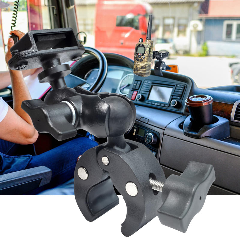 HYS Motorcycle Ham Radio HT's Mount, Bike Walkie Talkie Mount [Secure Protection], Bicycle Mount Holder for Mountain Bike/ATV/Scooter Handlebar, for Midland Motorola Cobra Icom HT’S with Belt Clip