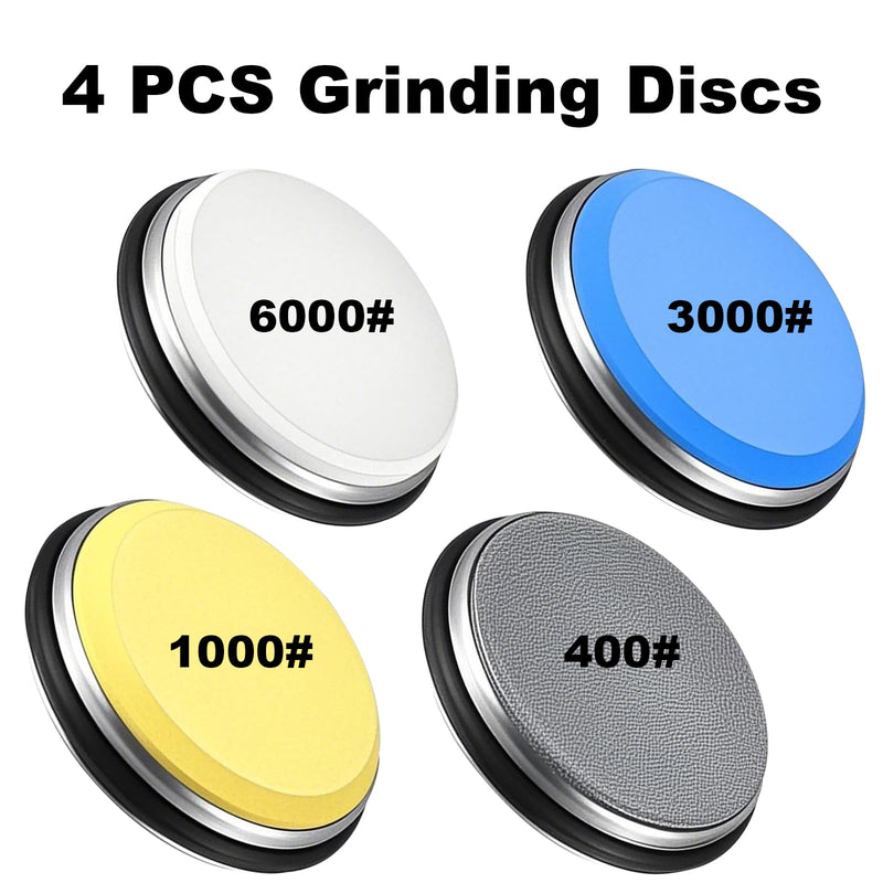 4-Replacement Grinding Discs for Rolling Knife Sharpener, #400 Diamond, #1000 & #3000 Fine, #6000 Finer Disc for Kitchen Knives and Outdoor Use