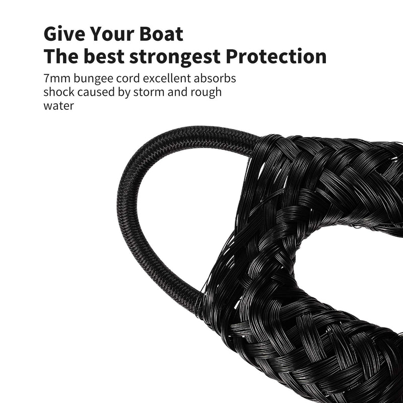 2 Pack Bungee Dock Line Mooring Rope for Boat Lines