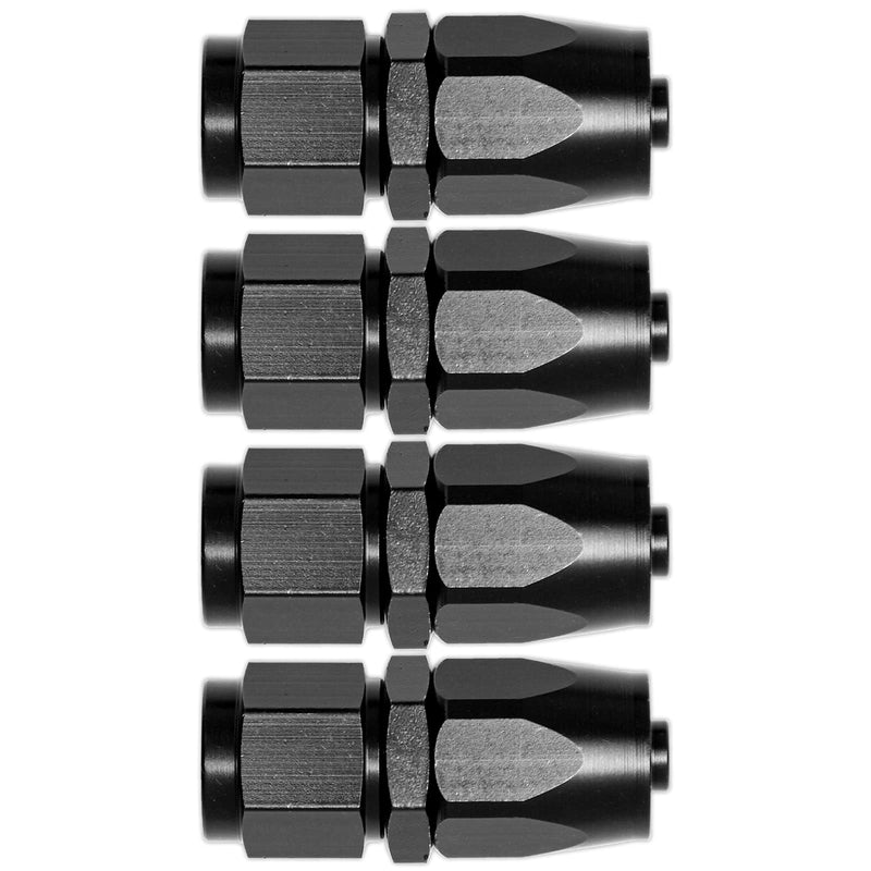 6AN Straight End Fitting 4 Pcs for Braided Fuel Oil Gas Line Hose End 6 AN Fittings Aluminum Black 6AN Straight End Fitting 4 Pcs