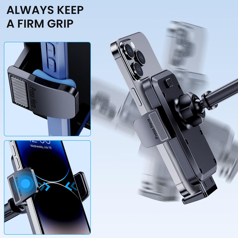 Phone Holder Car [Military-Grade Suction] Universal Car Phone Holder [Thick Case Friendly] Automobile Accessories Dashboard Air Vent Windshield Phone Mount Fit for iPhone Android Smartphones Black