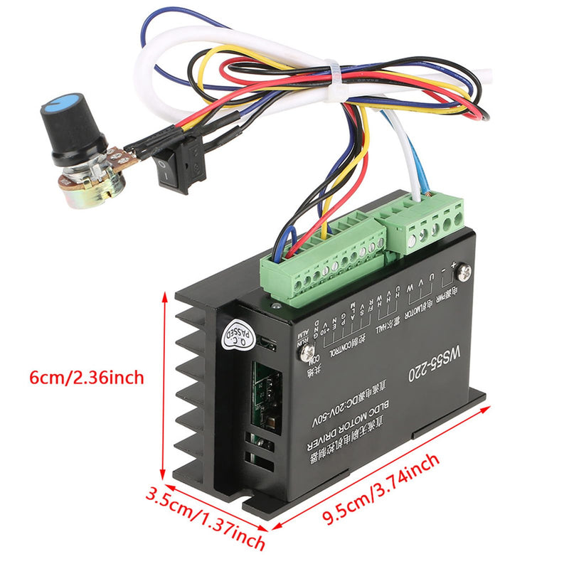 Motor Driver Controller, BLDC Controller, DC48V500W WS55220 Brushless Spindle, BLDC Motor Drive, CNC Controller Board Module, Motor Speed Controller