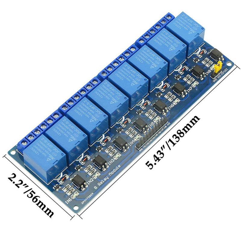 BGTXINGI 2Pcs 8 Channel Relay Module With Easy Coupling 12V Relay Expansion Plate Load Controlled Relay Switch Module Supports AVR/51/PIC Relay Control Module