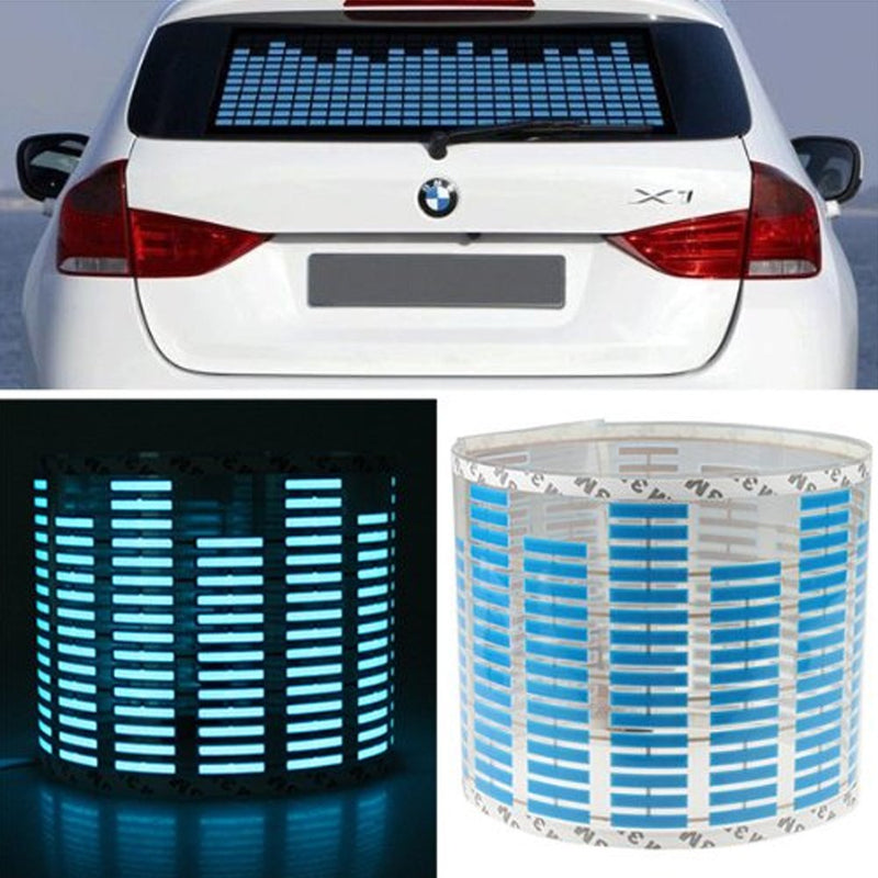 ESUPPORT 45 x 11cm Sound Music Activate Sensor Car Auto Sticker LED Light Equalizer Glow Blue