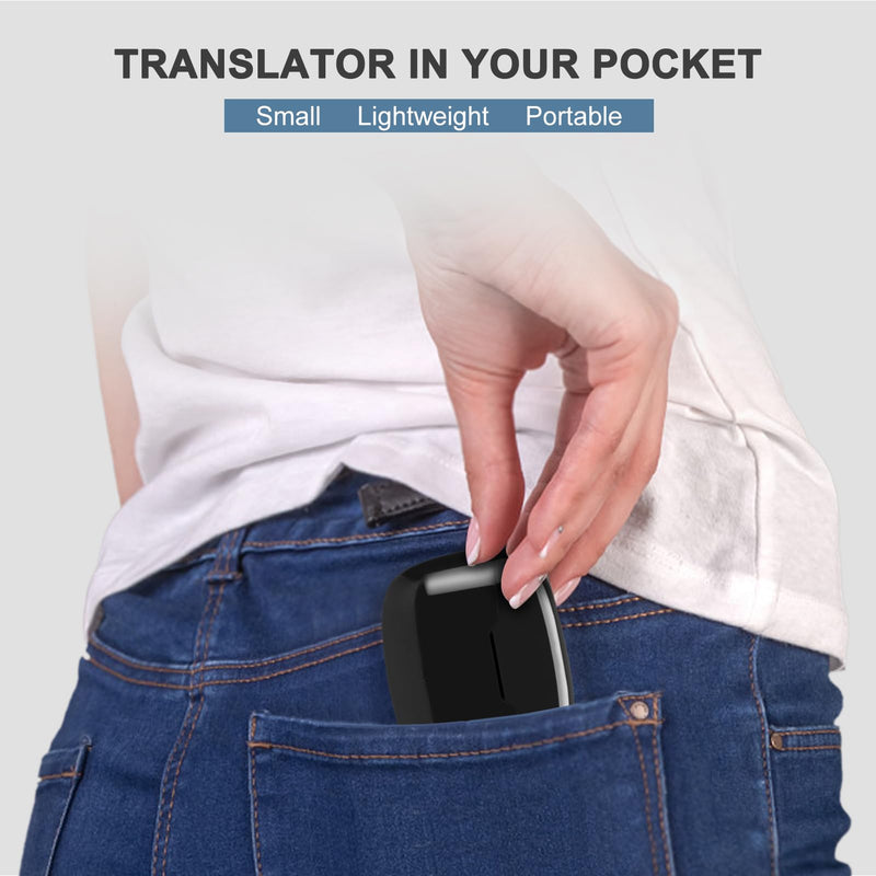 Y113 Language Translator Earbuds, Supports 144 Languages Online Offline Instant Voice Translator Device with APP for iOS for Android, Simultaneous Translation Bluetooth 5.1 Black